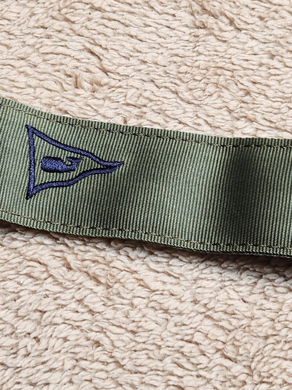 Olive Green Tactical Belt with Navy Embroidered Logo Vinyard Vines 2XL